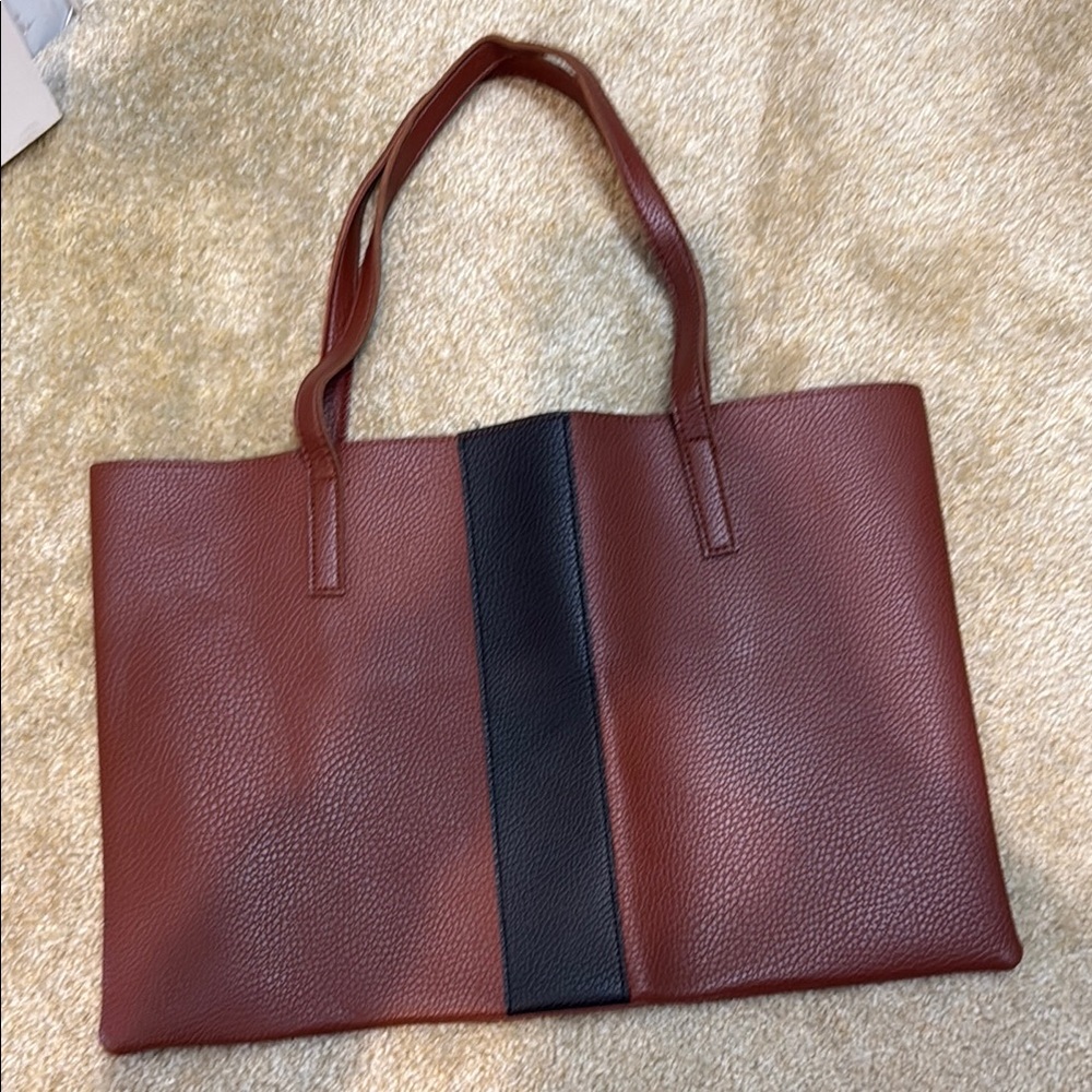 Vince Camuto Maroon Textured Tote
